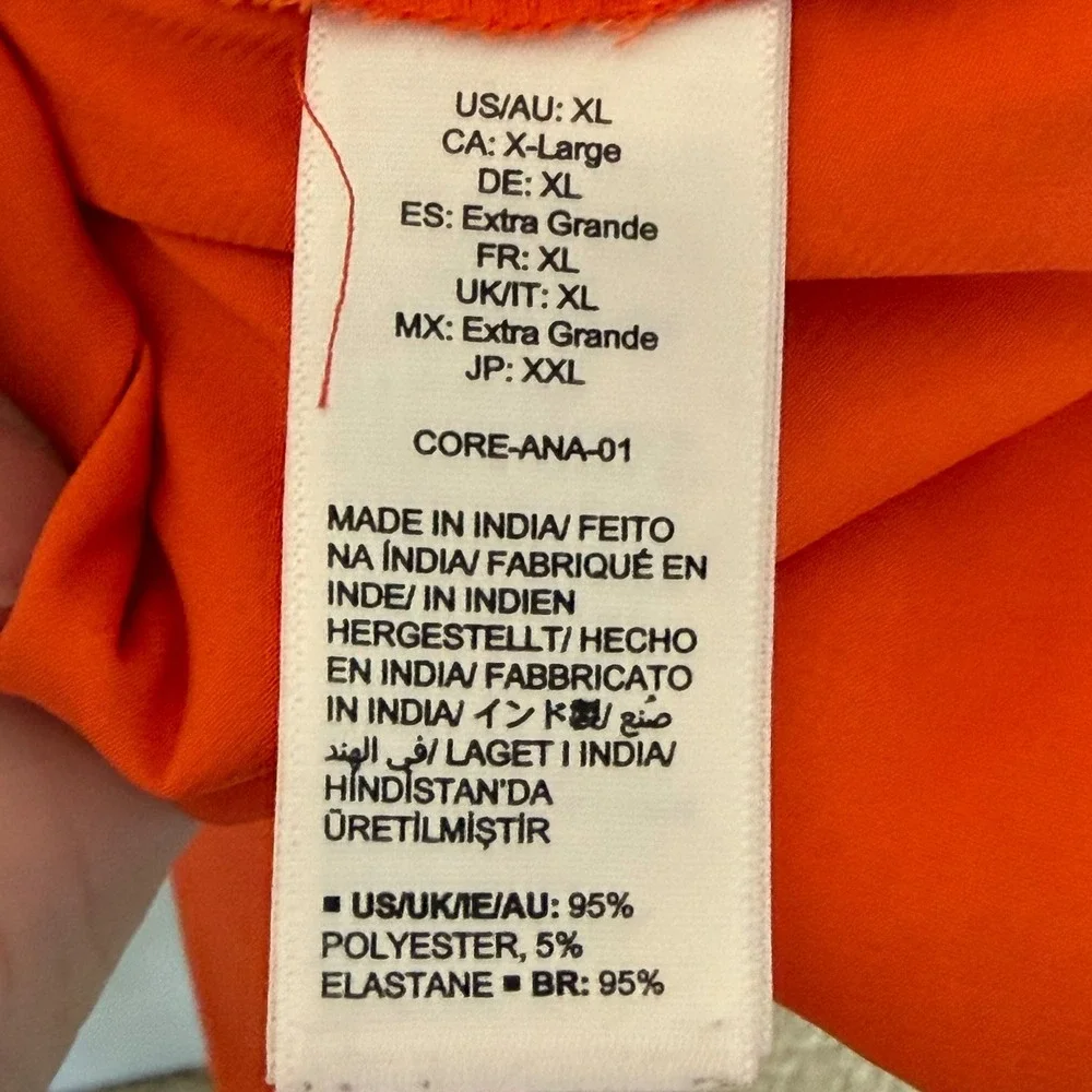 The Drop Ana Orange Midi Slip Dress XL Side Slit Minimalist
